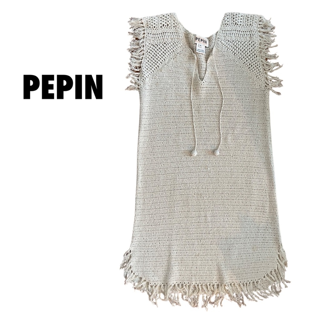 PEPIN Women's Ivory Macrame Beach Dress Size XS